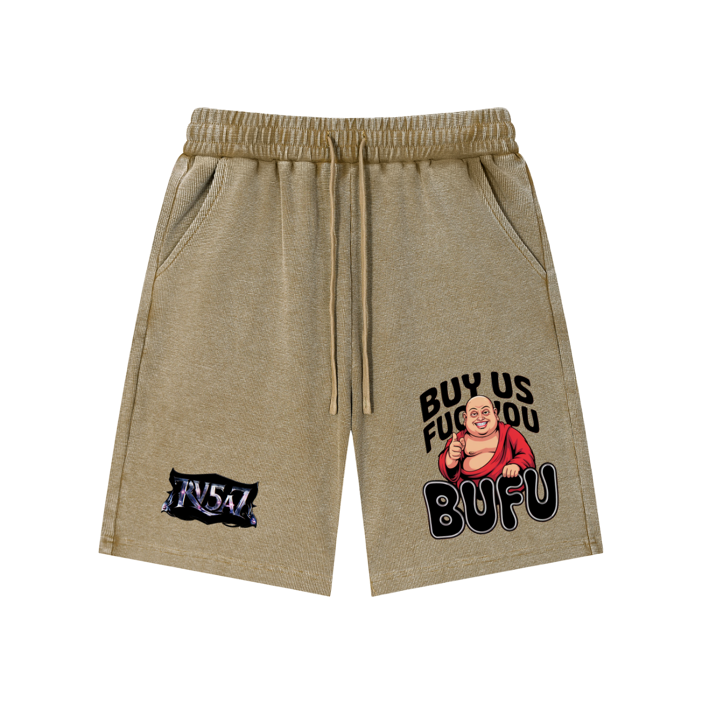 BUFU Wash Waffle Knit Shorts