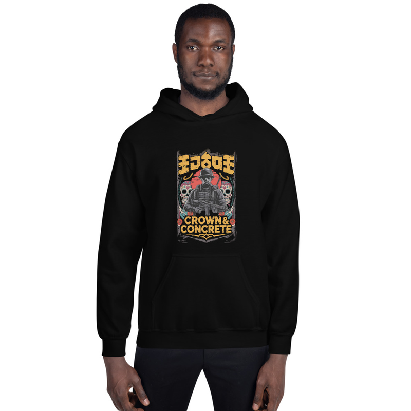 Crown & Concrete – Shogun Siege Hoodie (Midnight Black) / Black / S