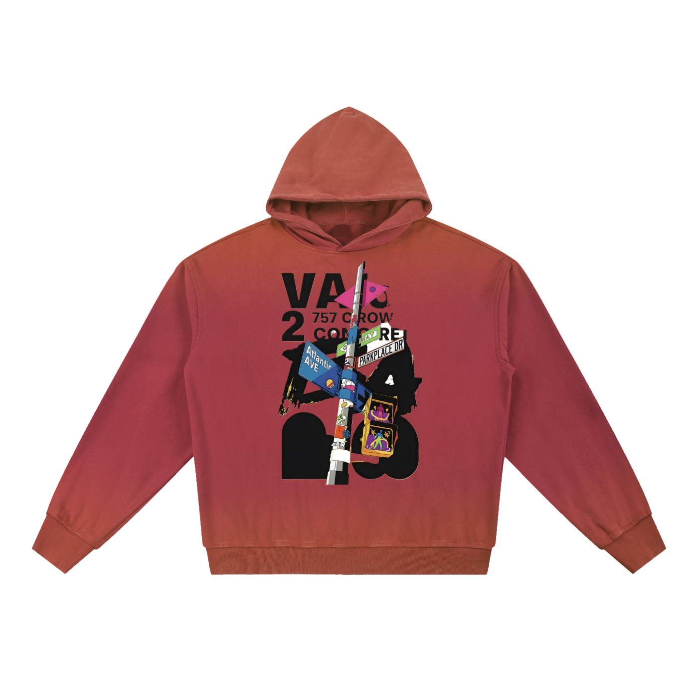Vintage Washed Gradient Fleece Hoodie