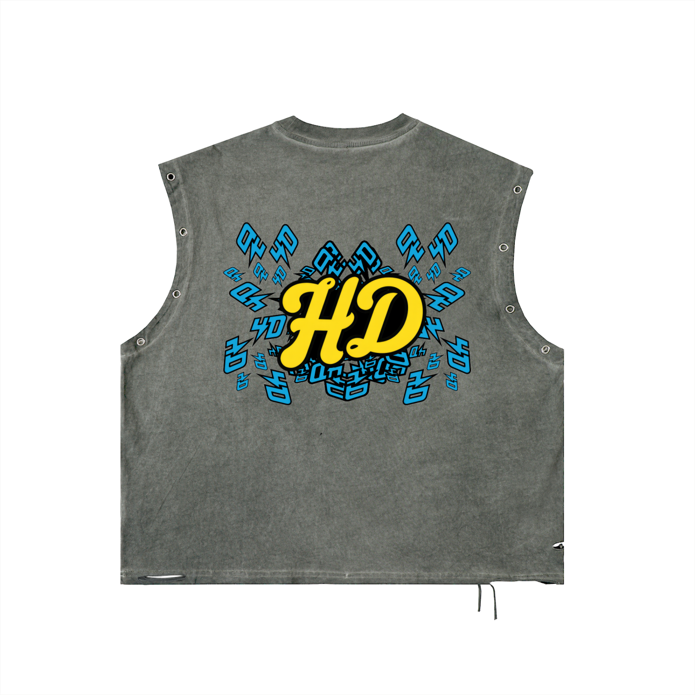 Distressed Grommet Eyelet Tank Top