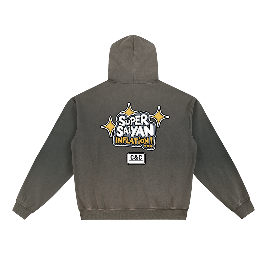 Vintage Washed Gradient Fleece Hoodie