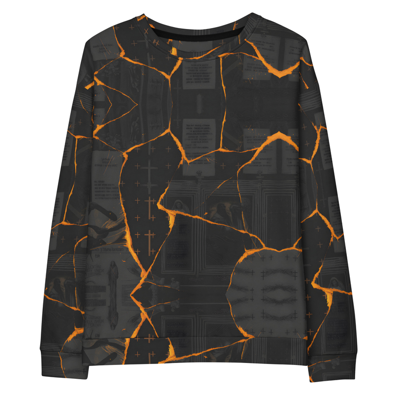 Lava Ashes"" Longsleeve T-Shirt Unisex cotton sweatshirt retro y2k / 2XS