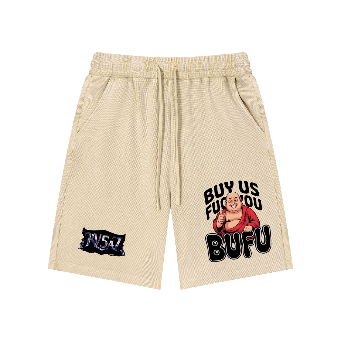 BUFU Wash Waffle Knit Shorts