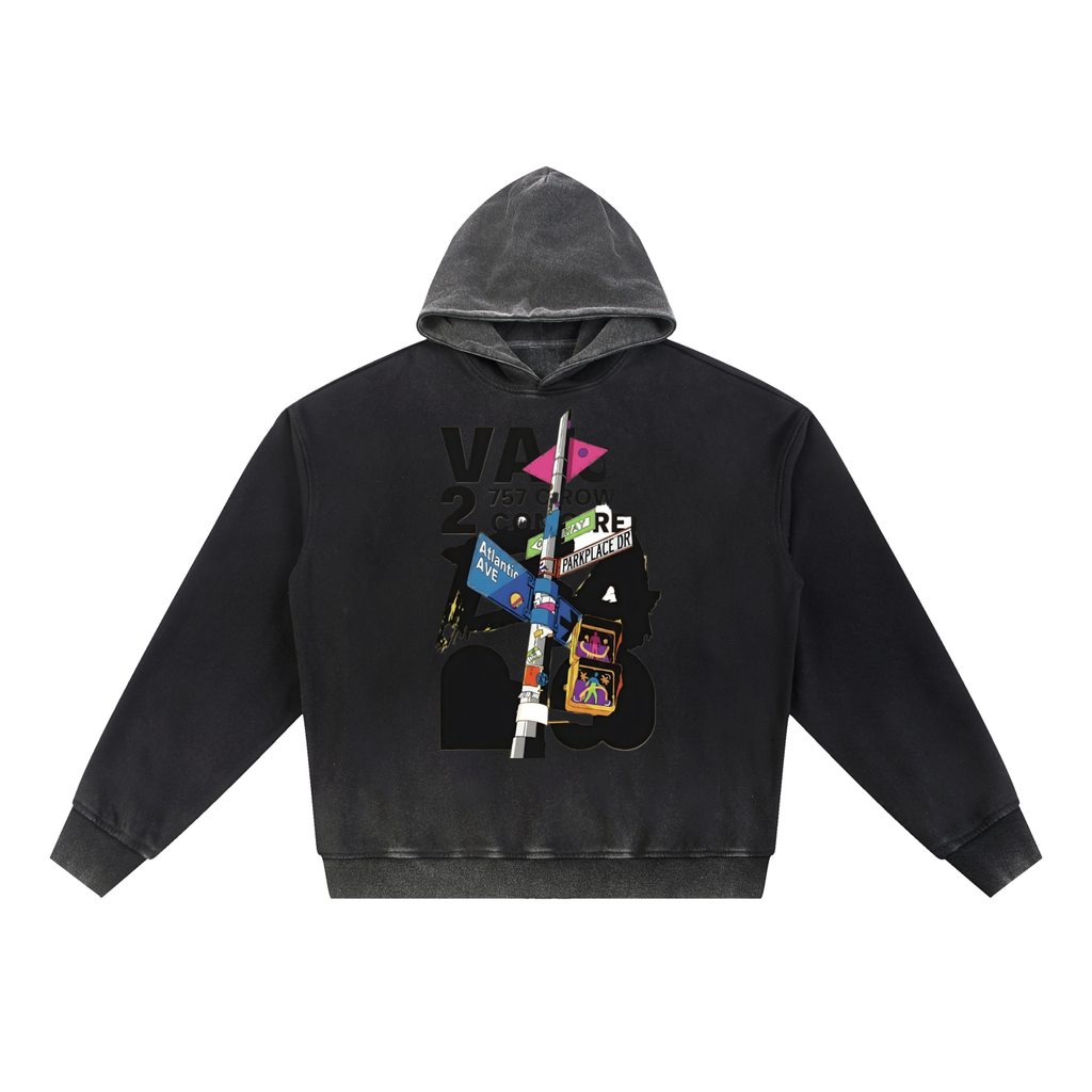 Vintage Washed Gradient Fleece Hoodie