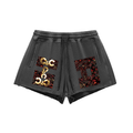 Snow Washed Raw Edge Drawstring Shorts