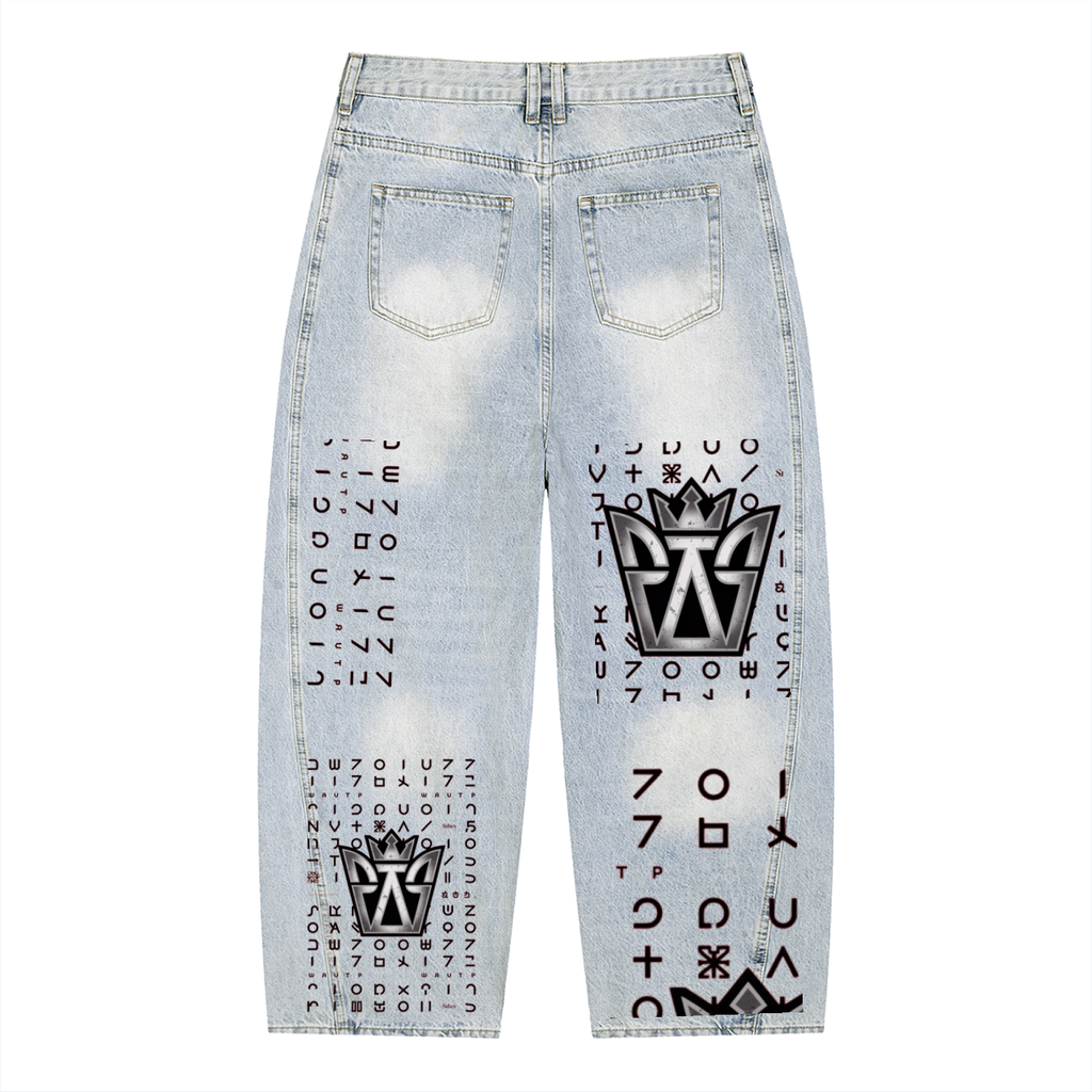 Men's Vintage Wash Sunfade Barrel Leg Jeans