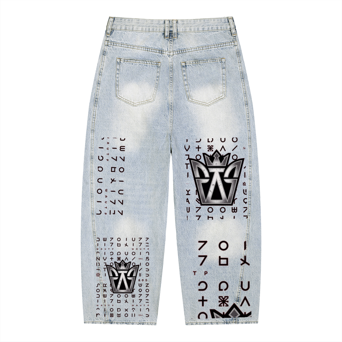 Men's Vintage Wash Sunfade Barrel Leg Jeans