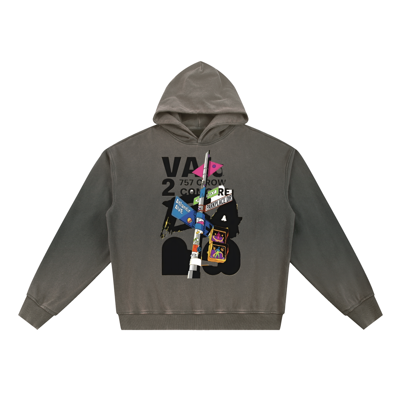 Vintage Washed Gradient Fleece Hoodie