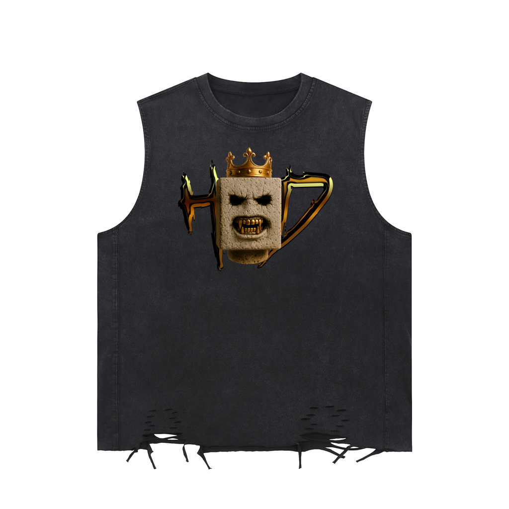 Snow Washed Raw-Hem Tank Top