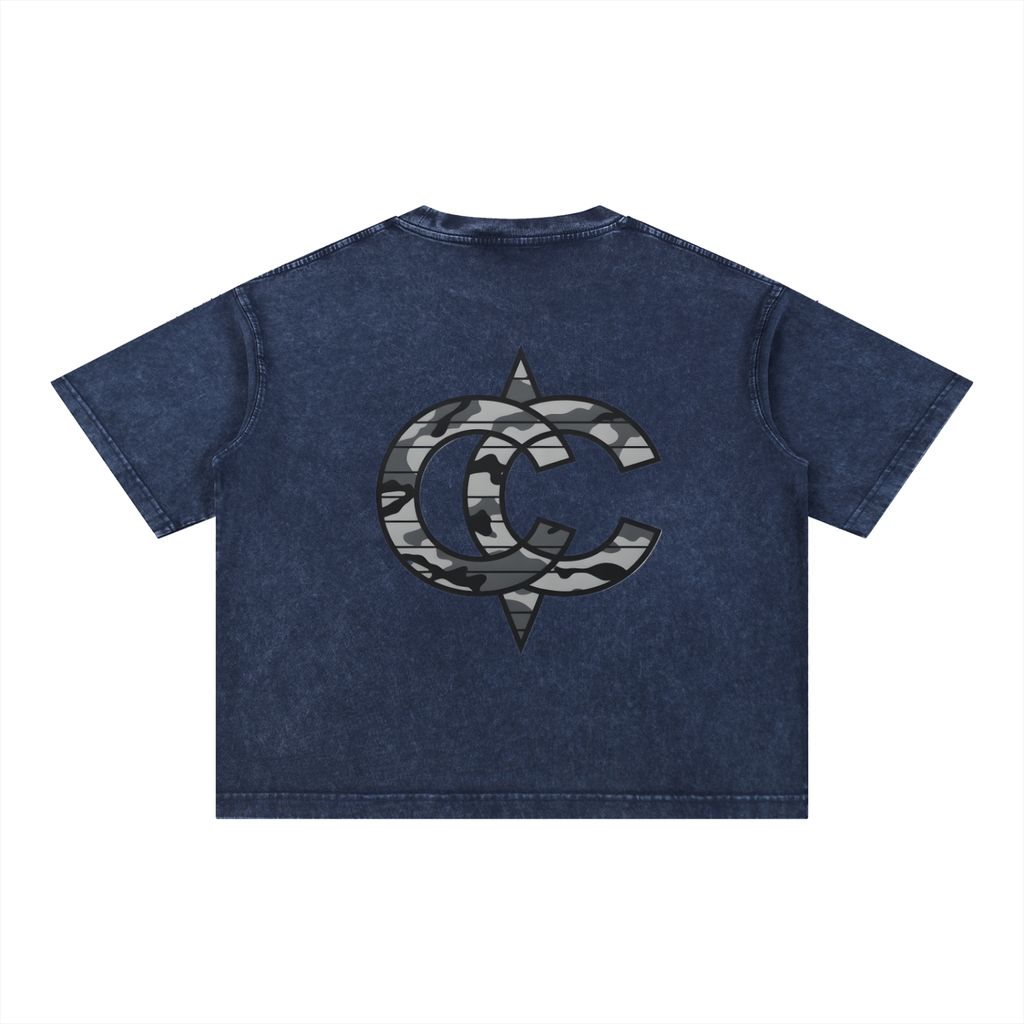 Mineral Wash Boxy Cotton T-Shirt Bootleg Humvee