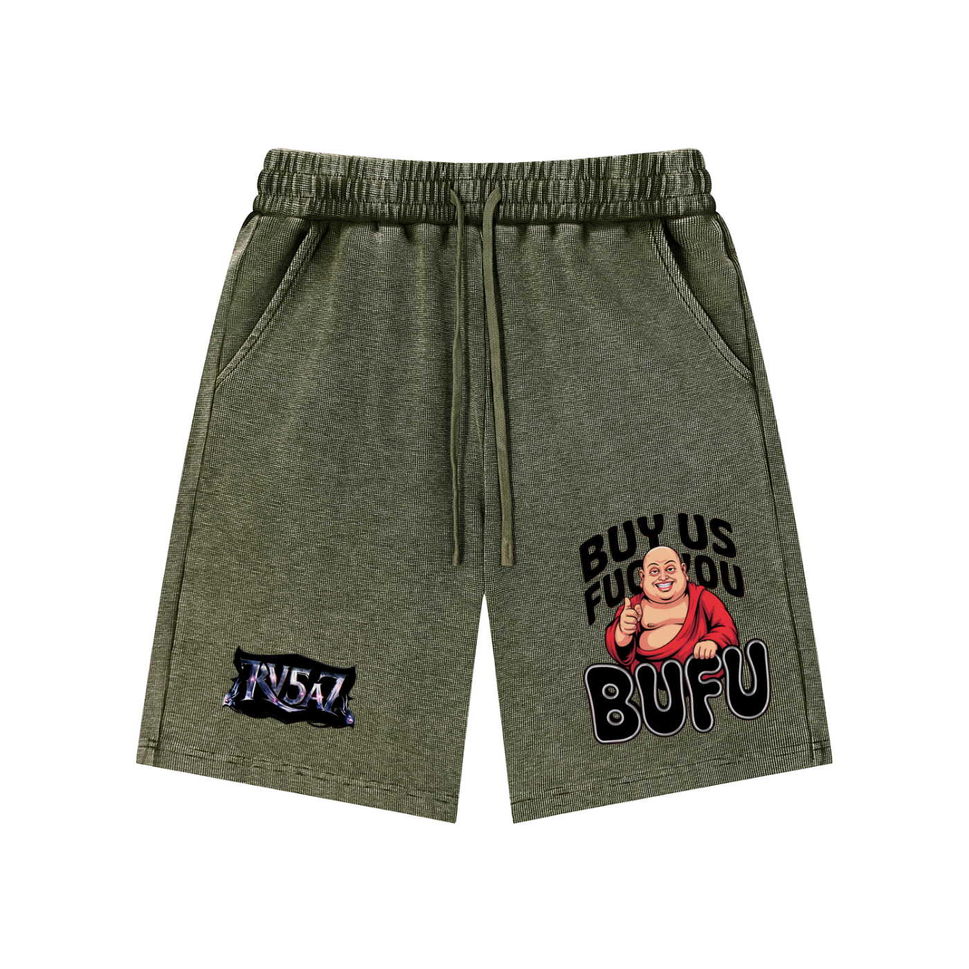 BUFU Wash Waffle Knit Shorts