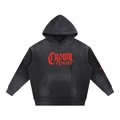 Vintage Washed Frayed Fleece Hoodie Crown and Concrete