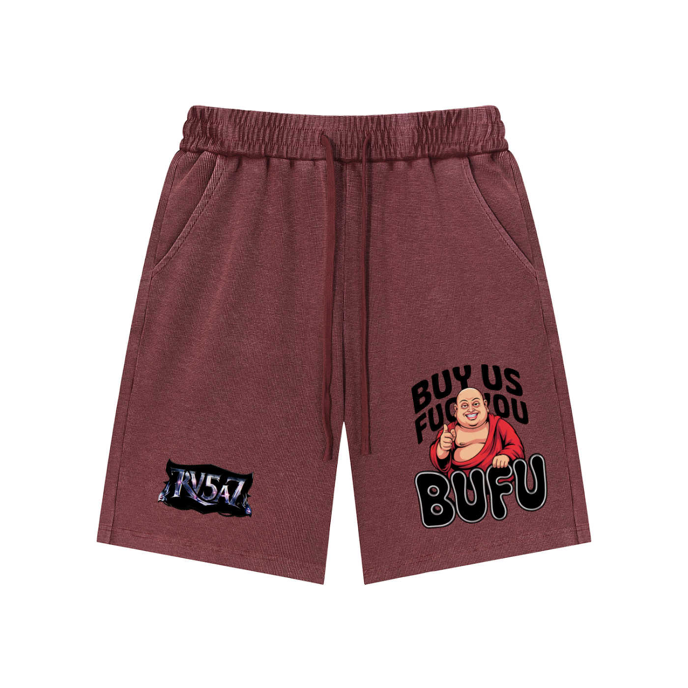 BUFU Wash Waffle Knit Shorts