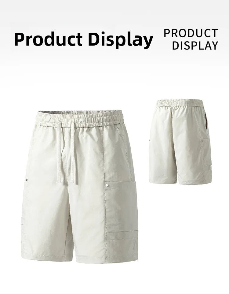 Streetwear Men's Casual Workwear Shorts Breathable Quick Dry Straight Leg Five-Quarter Pants Summer Sports Leisure Cargo Shorts