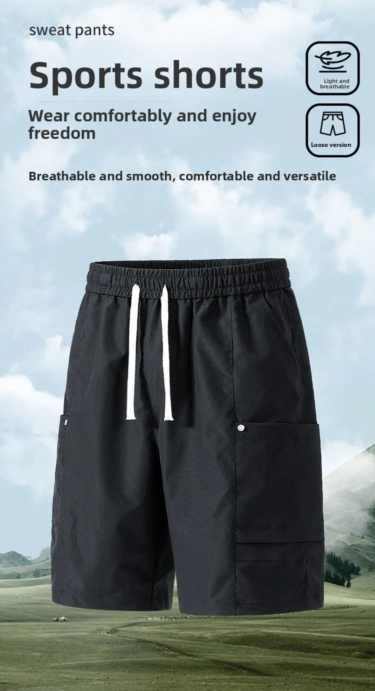 Streetwear Men's Casual Workwear Shorts Breathable Quick Dry Straight Leg Five-Quarter Pants Summer Sports Leisure Cargo Shorts
