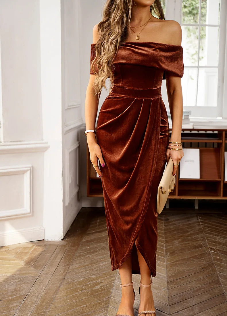 2026 New Streetwear Women Elegant Fashion Beautiful Women's Dresses Casual Party Night Evening Woman Velvet Elegant Long Dresses