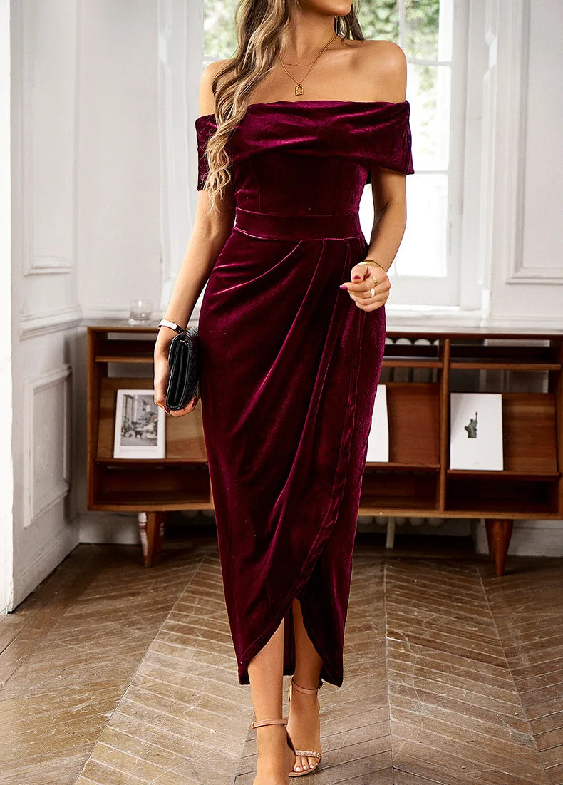 2026 New Streetwear Women Elegant Fashion Beautiful Women's Dresses Casual Party Night Evening Woman Velvet Elegant Long Dresses