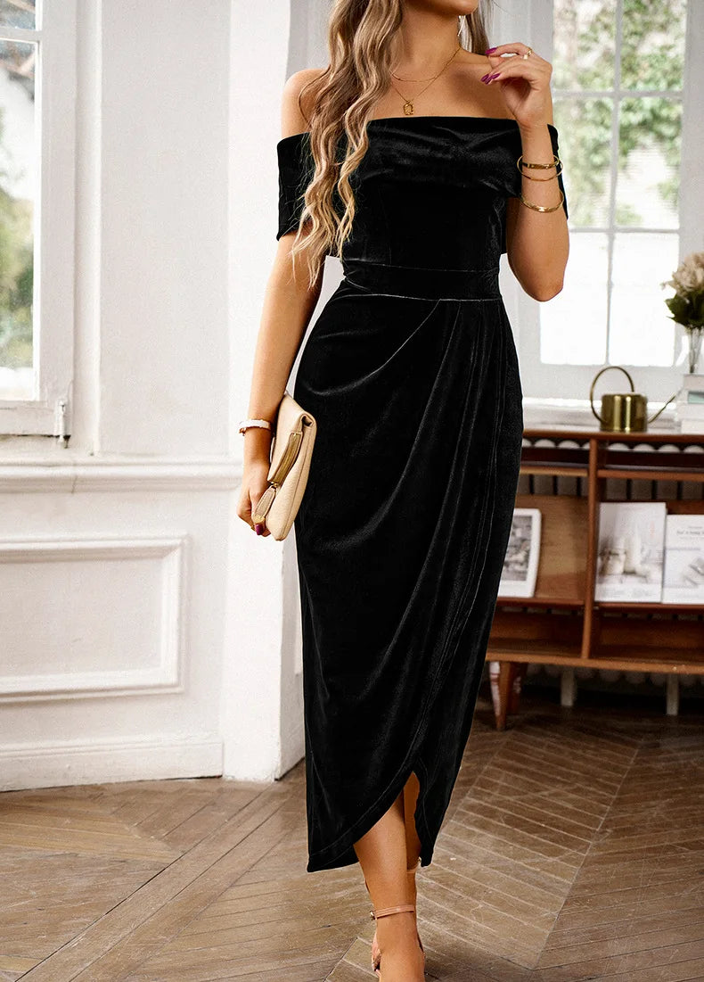 2026 New Streetwear Women Elegant Fashion Beautiful Women's Dresses Casual Party Night Evening Woman Velvet Elegant Long Dresses