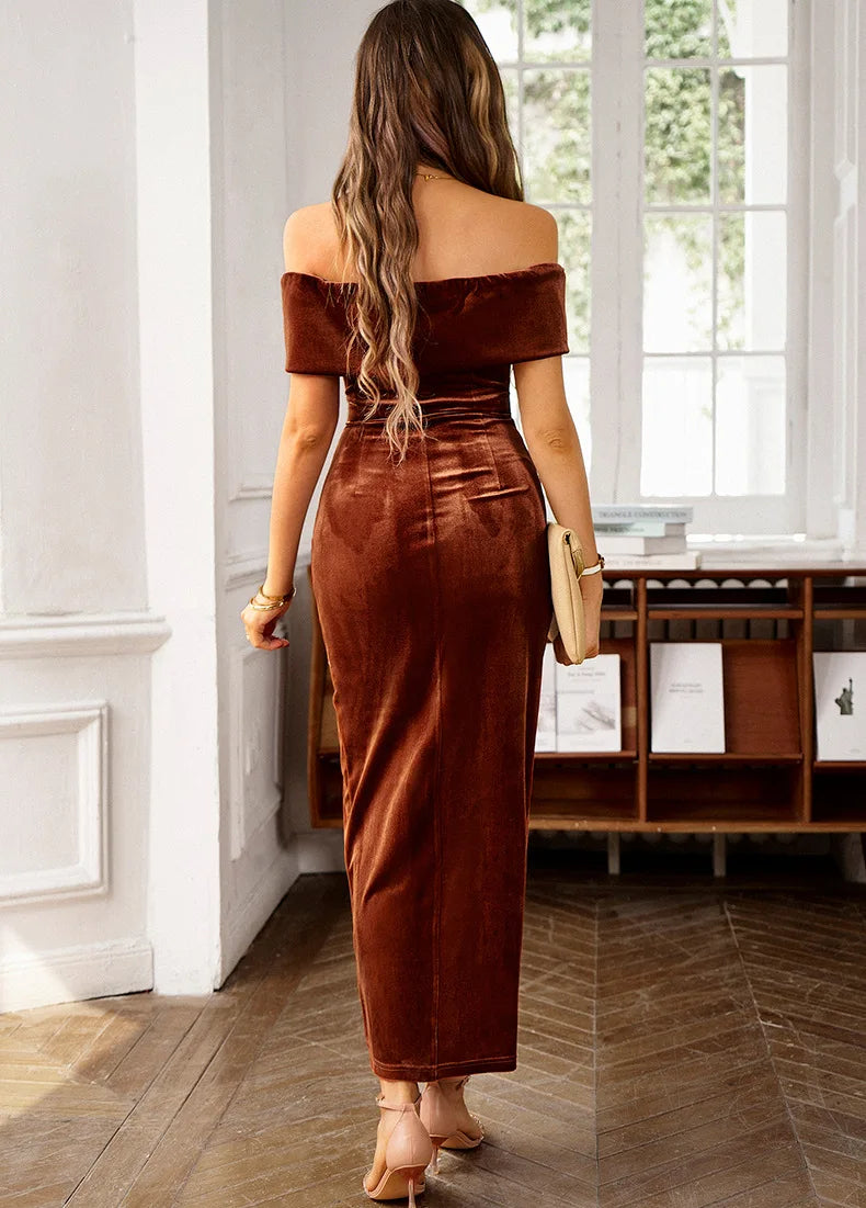 2026 New Streetwear Women Elegant Fashion Beautiful Women's Dresses Casual Party Night Evening Woman Velvet Elegant Long Dresses