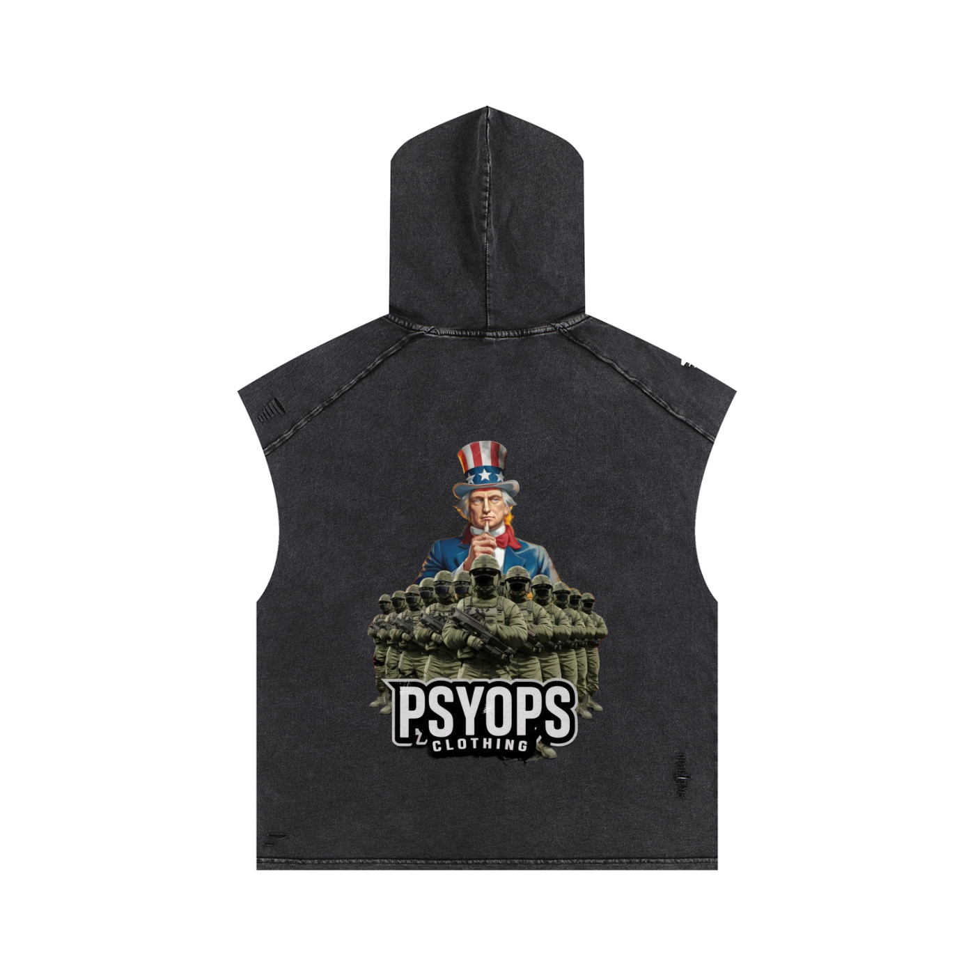 Snow Washed Boxy Hooded Tank Top PSYOPS