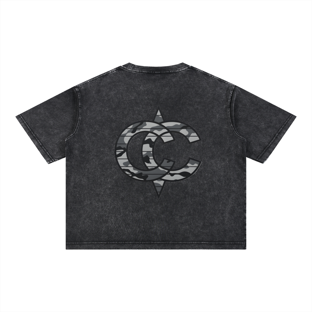 Mineral Wash Boxy Cotton T-Shirt Bootleg Humvee