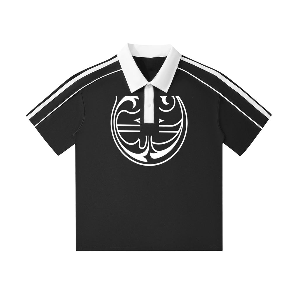 Contrast Collar Short-Sleeve Polo Shirt