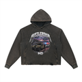 Vintage Washed Frayed-Hem Hoodie