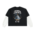Layered Contrast Sleeve Cotton T-Shirt