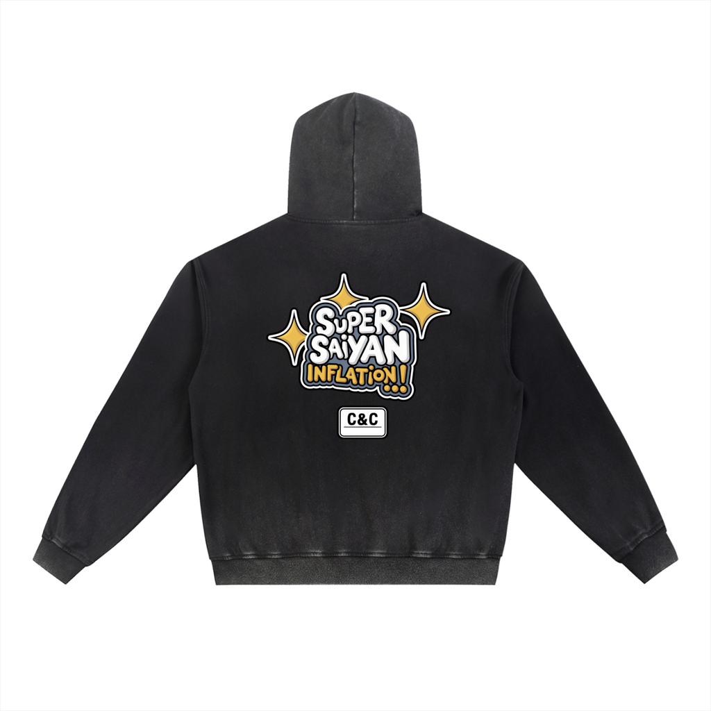 Vintage Washed Gradient Fleece Hoodie
