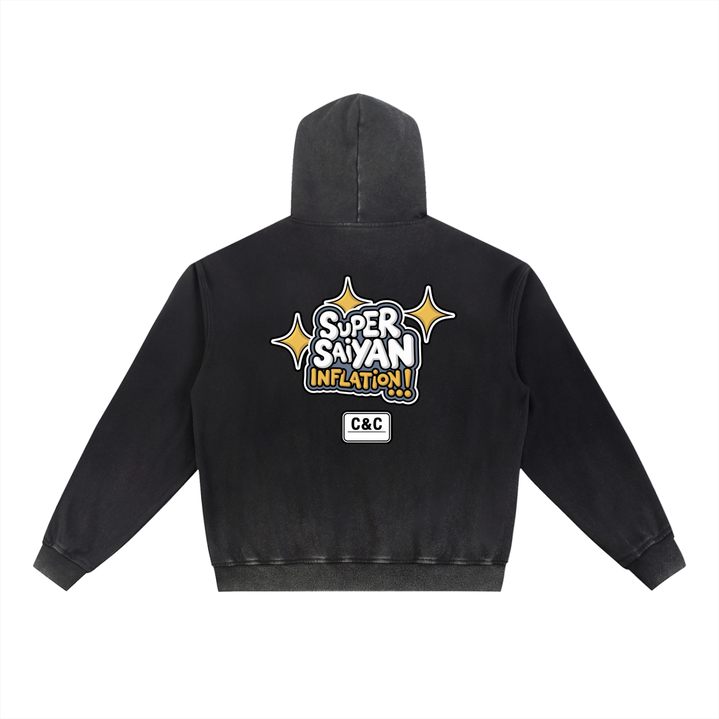 Vintage Washed Gradient Fleece Hoodie