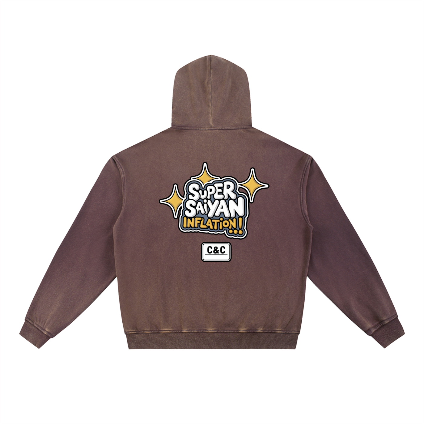 Vintage Washed Gradient Fleece Hoodie