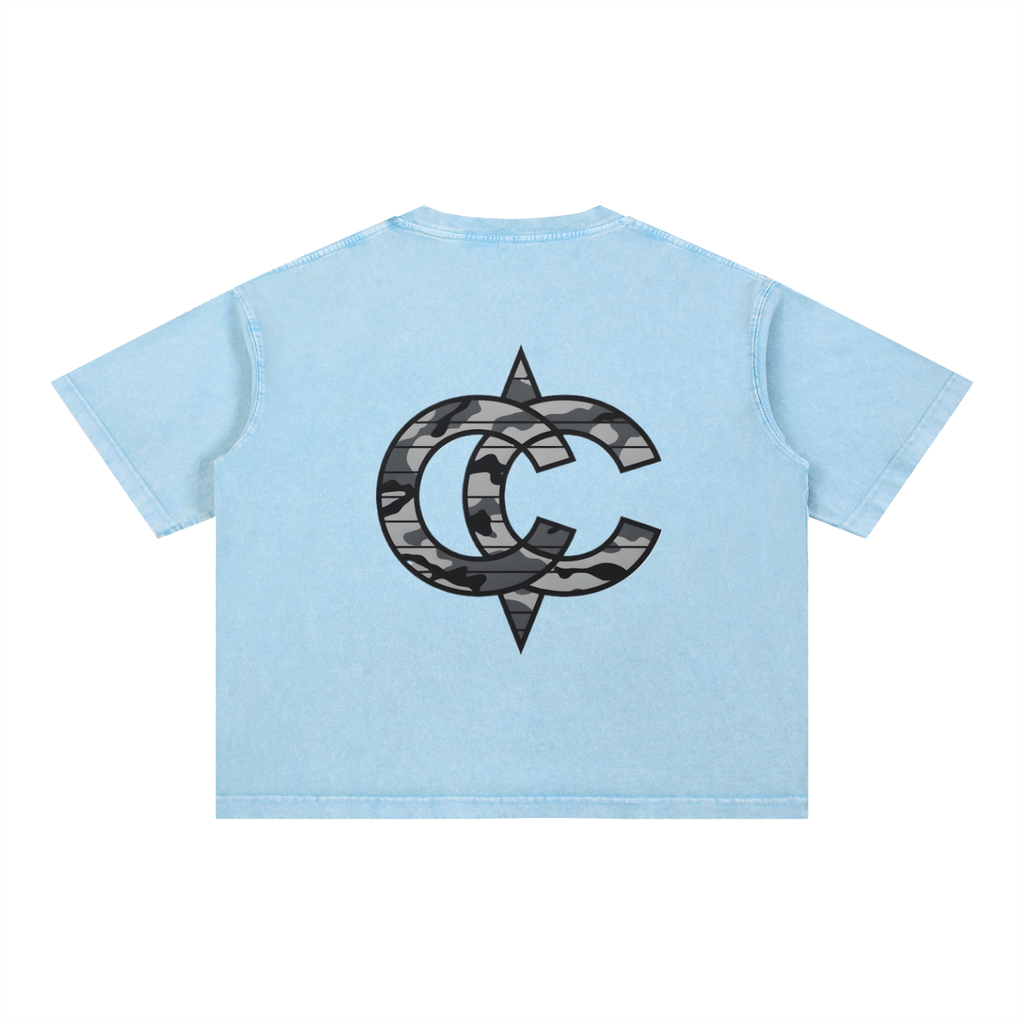 Mineral Wash Boxy Cotton T-Shirt Bootleg Humvee