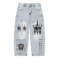 Men's Vintage Wash Sunfade Barrel Leg Jeans